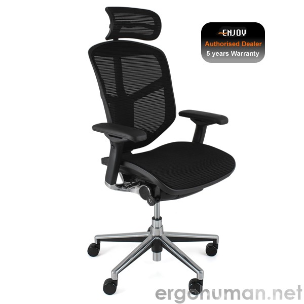 Enjoy Black Mesh Office Chair with Head Rest
