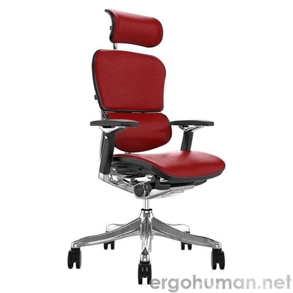 Ergohuman Plus Red Leather Office Chair